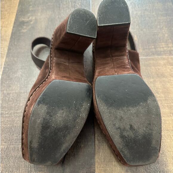Michael Kors Brown Suede Platform Slingback Clogs Women’s Size 8 - Picture 10 of 12